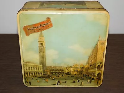 Vintage Kitchen 9 1/4  X 9 1/4  X 4 1/4  Huntley & Palmers  Biscuits Tin *empty* • $55.99