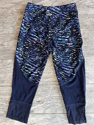 Marika Activewear Capri Leggings Crop Pants Small Vented Navy Blue Athletic • $10.22
