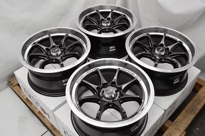 Kudo Racing Faze 15x7 4x100 4x114.3 Black W/Polish Lip Wheels Rims Corolla Yaris • $599