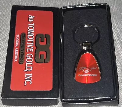 FORD MUSTANG Tear Drop Metal RED Key Chain Licensed • $14.50