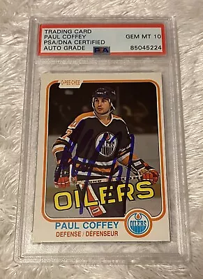 Paul Coffey Signed 1981 Opc Rookie Card Psa Auto Gem Mt 10 Edmonton Oilers • $299.99