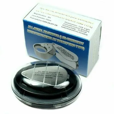 Clearance: 40X 25mm Jewelers Loupe Illuminated Magnifier With LED & UV Lights • $7.99