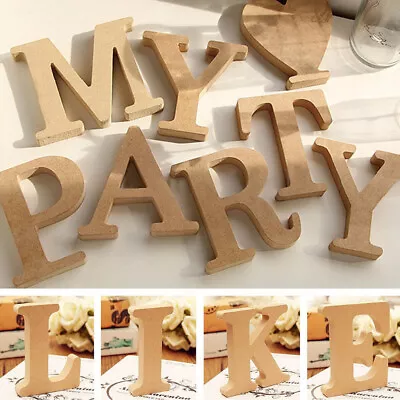 Large Wooden Natural Letter Wood Letters Alphabet Wedding Name  Home Decor A-Z • $8.99