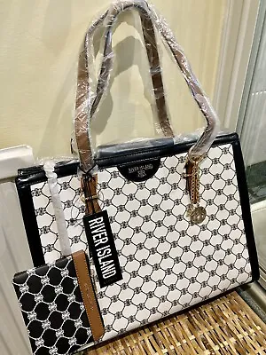 £45 • Buy River Island Large Monogram Tote Bag And Purse Bnw