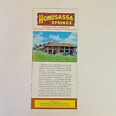 Vintage 1960's Color Souvenir Brochure Homosassa Springs Nature Attractions FL • $9.99
