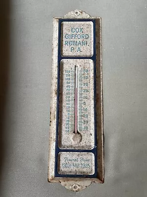 Vintage 13” Wall Thermometer - Cox Gifford Romani Funeral Home Vero Beach Fl • $35