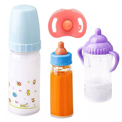 Baby Doll Magic Bottles - 1 Milk+1 Juice Bottle W/Pacifier For Doll Gift • $13.48