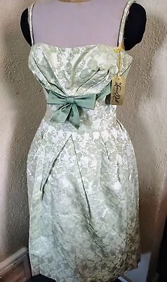 Vintage 50s 60s Deadstock LORRIE DEB Floral Brocade Party Dress - S/M • $178