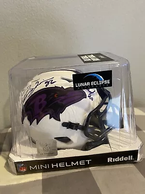 Ray Lewis & Ed Reed Autographed Baltimore Ravens Lunar Mini Helmet BAS 39863 • $275