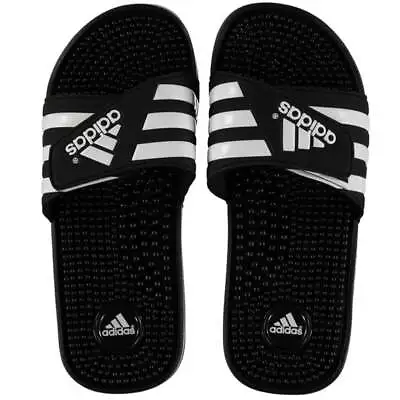 Adidas Men's Adissage Slides - Black/White/Black • $79.99