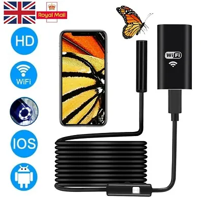 £16.90 • Buy 6 LED WIFI Endoscope Wireless Borescope Inspection Camera For Android IPhone