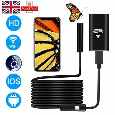 6 LED WIFI Endoscope Wireless Borescope Inspection Camera For Android IPhone • £12.77