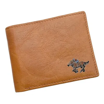 Personalised Horse Racing Racer Design Genuine Leather Tan Wallet • £20.99