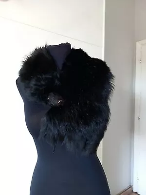 £21.60 • Buy Vintage Brown Real Silver Fox Fur Stola Collar Scarf Wrap Shawl Furscarf 
