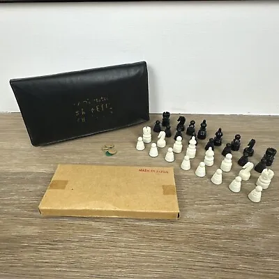 Vintage Portable Travel Chess Set Magnetic Foldable - Made In JAPAN 1970 • $19.99
