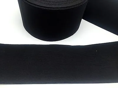 5.5inch WIDE BLACK ELASTIC 140MM WOVEN ELASTIC BLACK X1METRE BEST QUALITY • £4.49