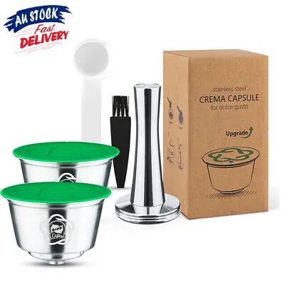 2 Stainless Steel Coffee Capsule Pods & Tamper For Nescafe Dolce Gusto PiccoloXS • $34.64