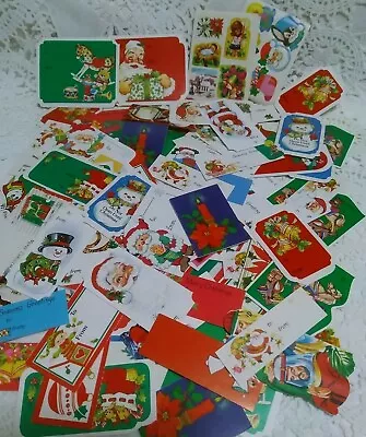 $21.95 • Buy 162 Vintage Christmas Gift Tags Seals Snowmen Santa Journal Scrapbook