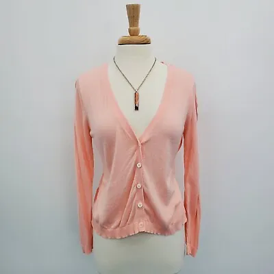Matilda Jane Womens Pink Button Up Cardigan Sweater Size L V-Neck Lightweight • $21.98