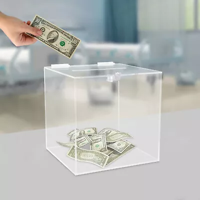 New 12 X12 X12  Acrylic Donation & Ballot Box With Lock Clear Storage Container • $58.90