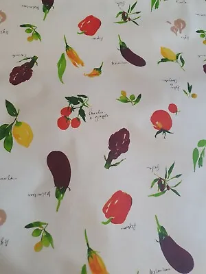 Villa Toscana Italian Vegetables John Lewis Oilcloth Fabric Waterproof 1/2 M • £4.99