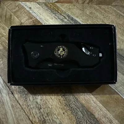 Freemason Masonic Pocket Knife W/ Glass Breaker & Belt Clip  TY0215A  NEW W/ Box • $20.86