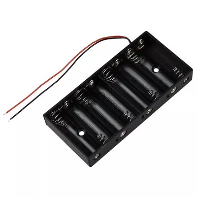 8-AA Slots Battery Spring Clip Holder Case Plastic Storage Box Flat Series 12VDC • $7.65