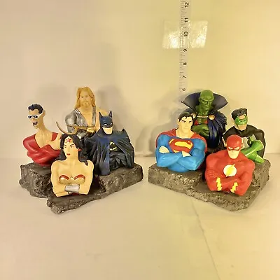 DC Direct Figurine JUSTICE LEAGUE Bookends Vintage Statue In PERFECT Condition • $275