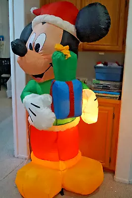 Gemmy Inflatable Disney Mickey Mouse Holding Gifts Christmas Lighted W/ Box • $59.99