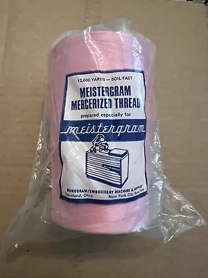 Mercerized Cord On Cone 12000 Yards Meistergram New York Tropic Pink New USA • $20