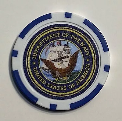 United States Navy - Magnetic Clay Poker Chip - Golf Ball Marker  • $4.95