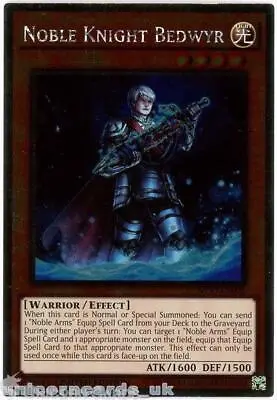 NKRT-EN002 Noble Knight Bedwyr Platinum Rare Limted Edition Mint YuGiOh Card • £0.99