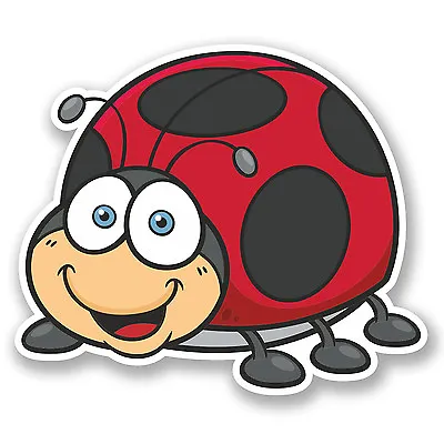 2 X 10cm Ladybird Ladybug Vinyl Sticker IPad Laptop Car Happy Bug Kids Fun #5198 • £2.99