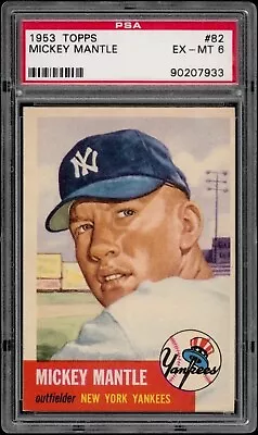1953 Topps # 82 Mickey Mantle PSA 6 WOW!!! Ex-Mt.  A Grail Card!!!!! • $11250