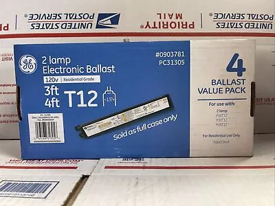 GE 2 Lamp Electronic Ballast Residential Grade T12 - 3 Or 4 Foot - Case Of 4 • $41.95