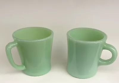 2 Vintage 1950’s Fire King Jade Glass Coffee Mugs • $40