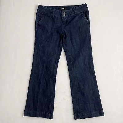 Mossimo Women’s Trouser Wide Leg Low Rise Dark Denim Jeans Sz 12 • $12.99