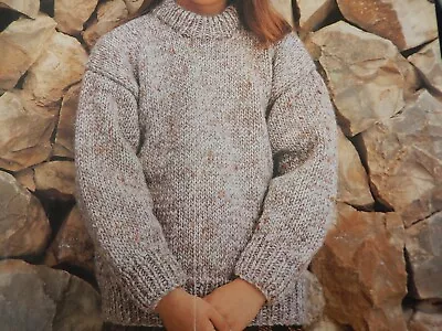 £1.75 • Buy Knitting Pattern Baby Boy Girl Roll Neck Jumper Chunky 22-36  Vintage 