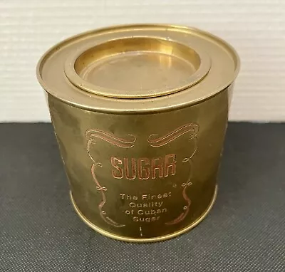 Vintage Brass Finest Quality Of Cuban Sugar Storage Container 4” Round Lidded • $16
