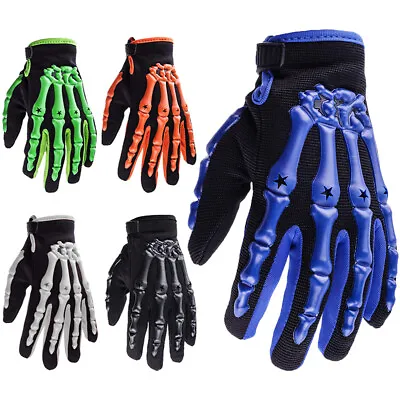 Motocross Gloves Motorcycle BMX MX ATV Dirt Bike Bicycle Cycling Skeleton Gloves • $12.99