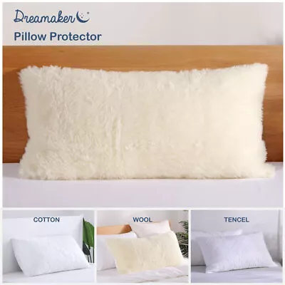 Wool Tencel Quilted Cotton Cover Pillow Protector Case Zipper Opening Closure • $19.95