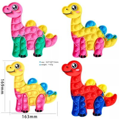 £5.99 • Buy Pop Popper Fidget Toy Push It Poppet Bubble Stress Anxiety Relief Rainbow Dino