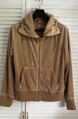 MICHAEL KORS Womens Beige Velour Full Zip Sweatshirt Sz.P/L • $16.50