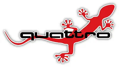 Audi Quattro Gecko 4x4 All Wheel Drive Vinyl Sticker Decal Car SUV Bumper Window • $7.49