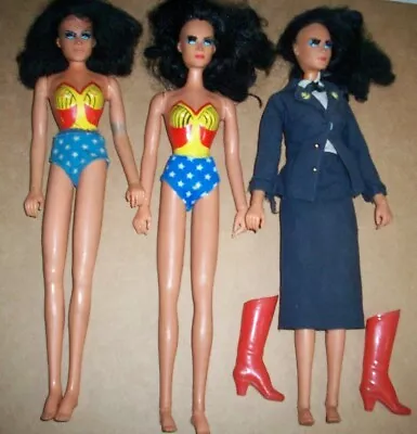 1976 Mego Lynda Carter Wonder Woman Diana Prince 12 In Doll Lot Of 3 • $295