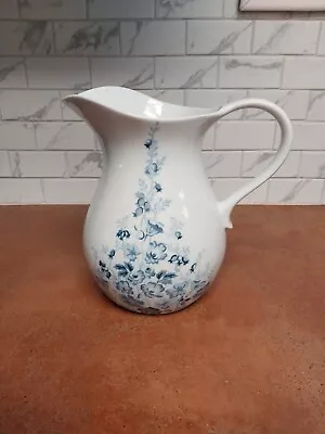 Sophia Laura Ashley  White Blue Flowered Water.pitcher 8 Inch • $26.99