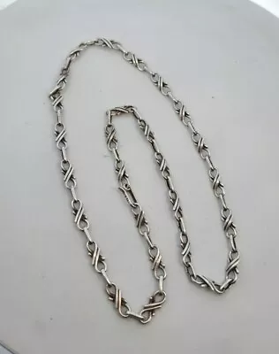 Vintage Sterling Silver Jose Luis Flores Taxco Mexico Handmade Chain Necklace • $66