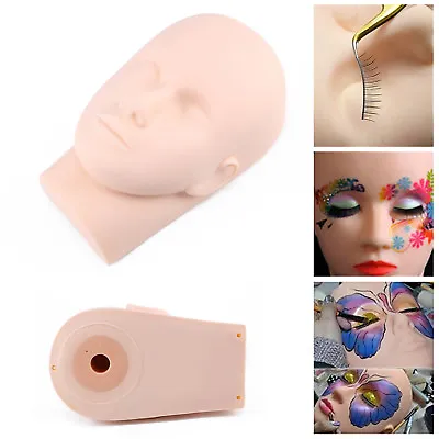 Beauty Training Tool Massage Mannequin Flat Head Make Up Practice Eyelash Model • £6.99