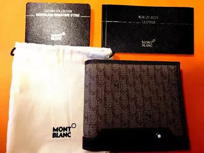 Montblanc Signature 6cc Bifold Wallet Brown Leather Compact Box • $287