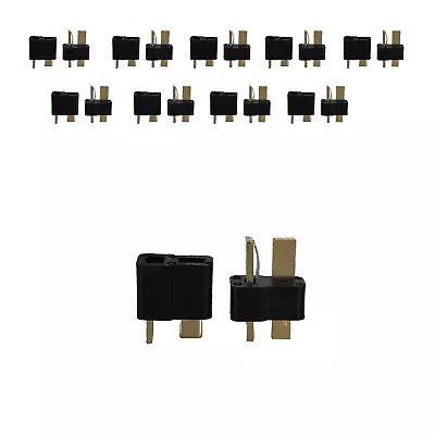 High Current T Connectors T Plug T Socket Black W Deans 10 Pair PartCore # • $10.49